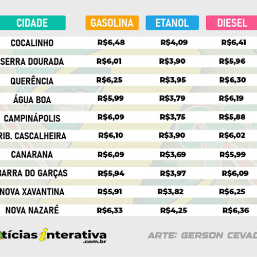 Preços dos combustíveis não oscilaram no mês, mas sim nos últimos 12 meses
