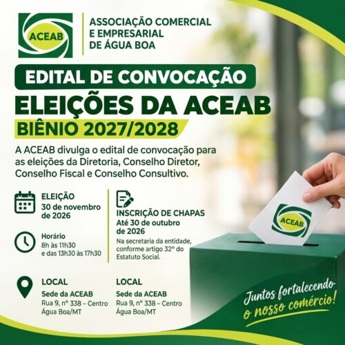 ACEAB divulga edital de convocação para eleições da Diretoria do biênio 2027/2028